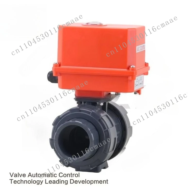 Electric PVC Ball Valve AC220v DC24v UPVC Precision Small  30NM Actuator Power-operated 15 20 25 32 40 50mm 1/2 3/4 2inch DQF