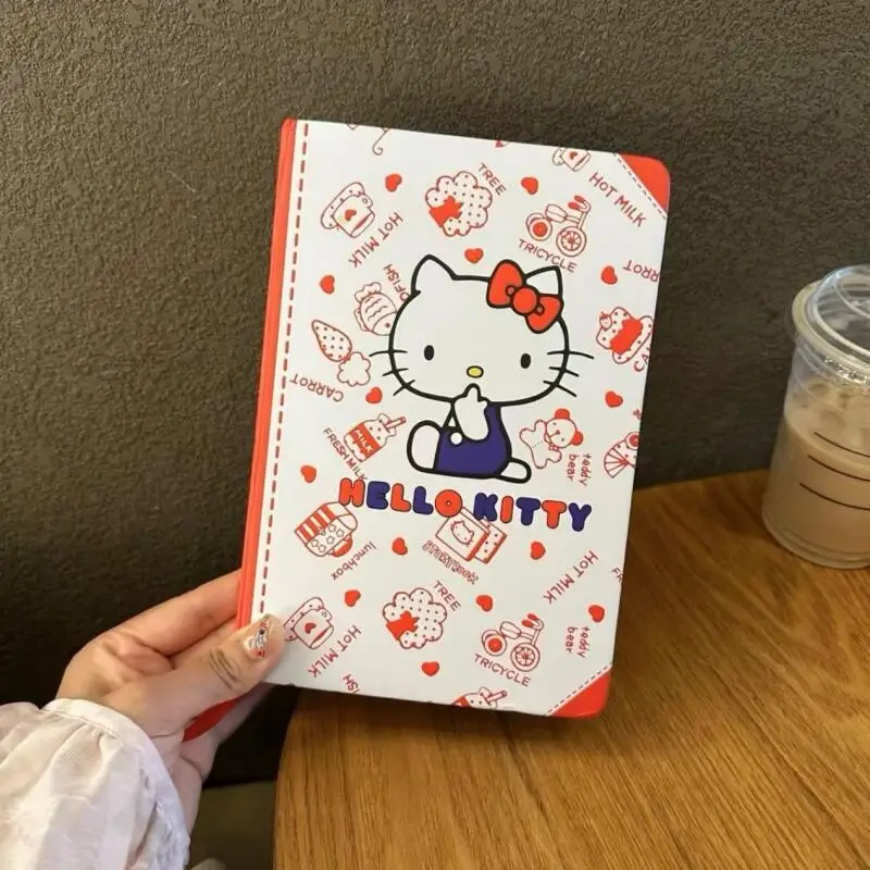 Nuevo Sanrio A5 cuaderno Hello Kitty cubierta impresa portátil papelería de aprendizaje diario de dibujos animados página de Color suministros de oficina carcasa dura