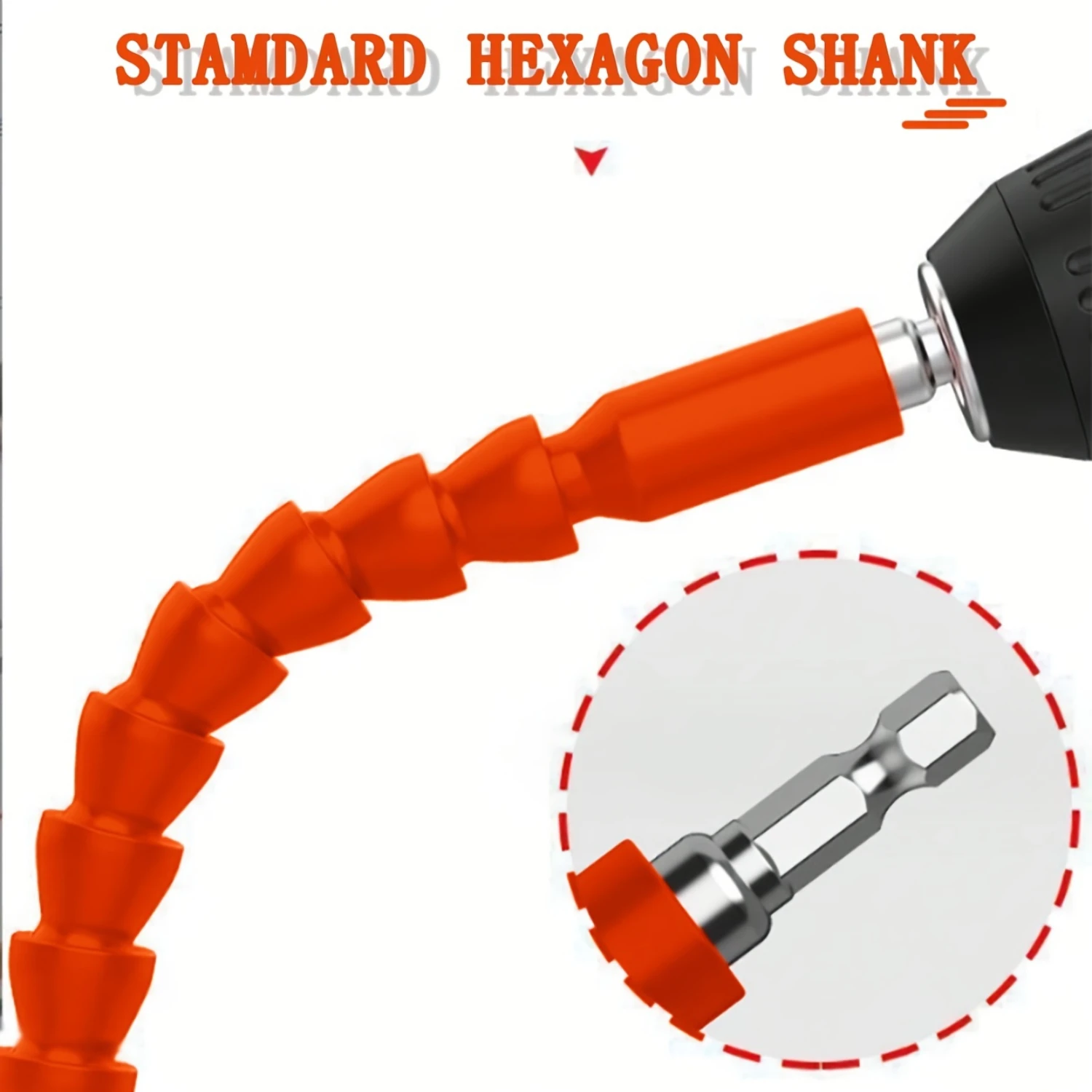 1pc  Drill Universal Joint, Orange, Universal Soft Shaft,  Screwdriver Drill Bit Extension Holder, Hand Drill Connecting Rod, Mu