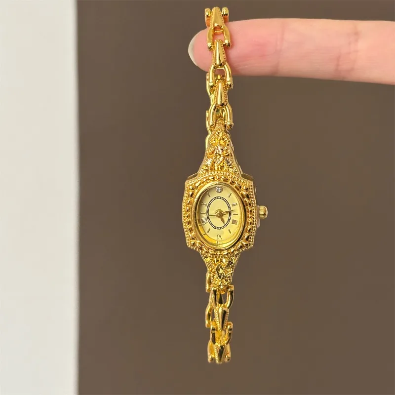 Ladies Watch, Niche Vintage Light Luxury Exquisite Delicate Bracelet Type High-End Quartz Watch