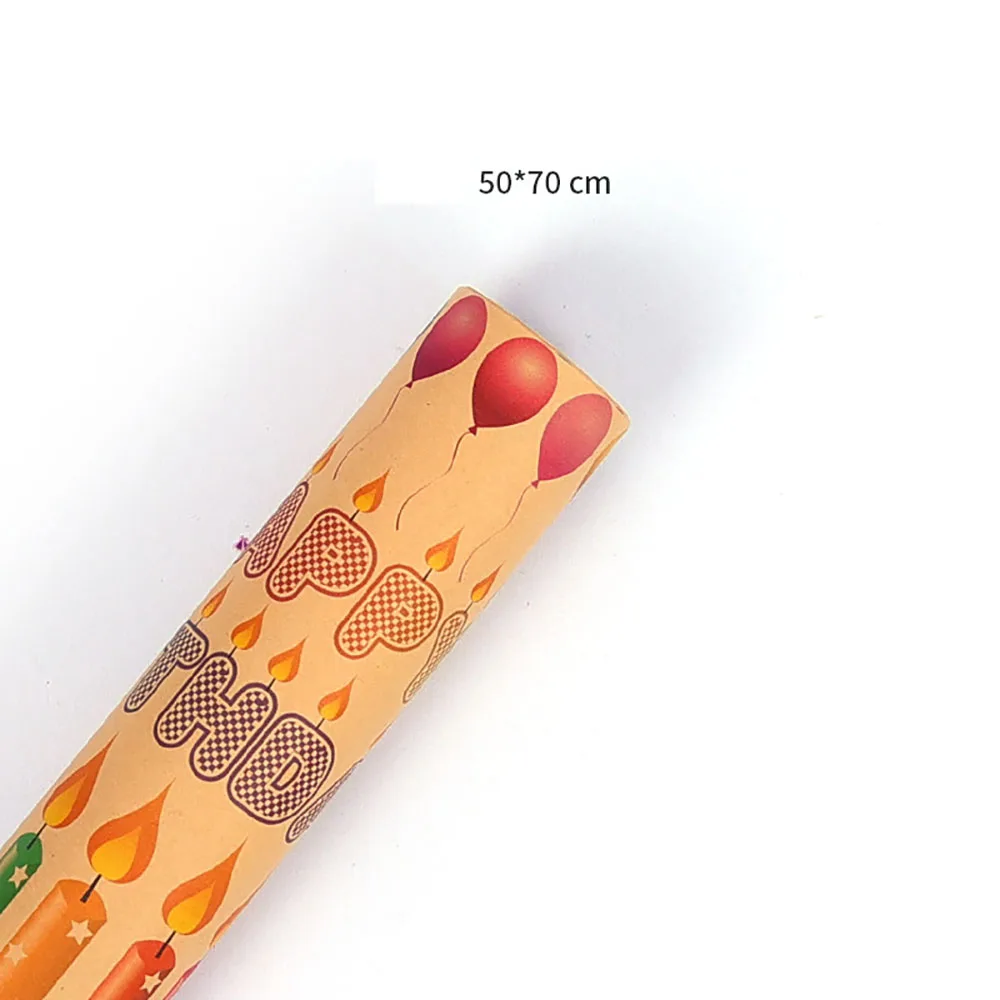 50*70 سنتيمتر كرافت ورقة الرجعية هدية صندوق مواد التعبئة والتغليف هدية عيد ميلاد سعيد ورق التغليف Diy بها بنفسك ورق تزيين الطرف