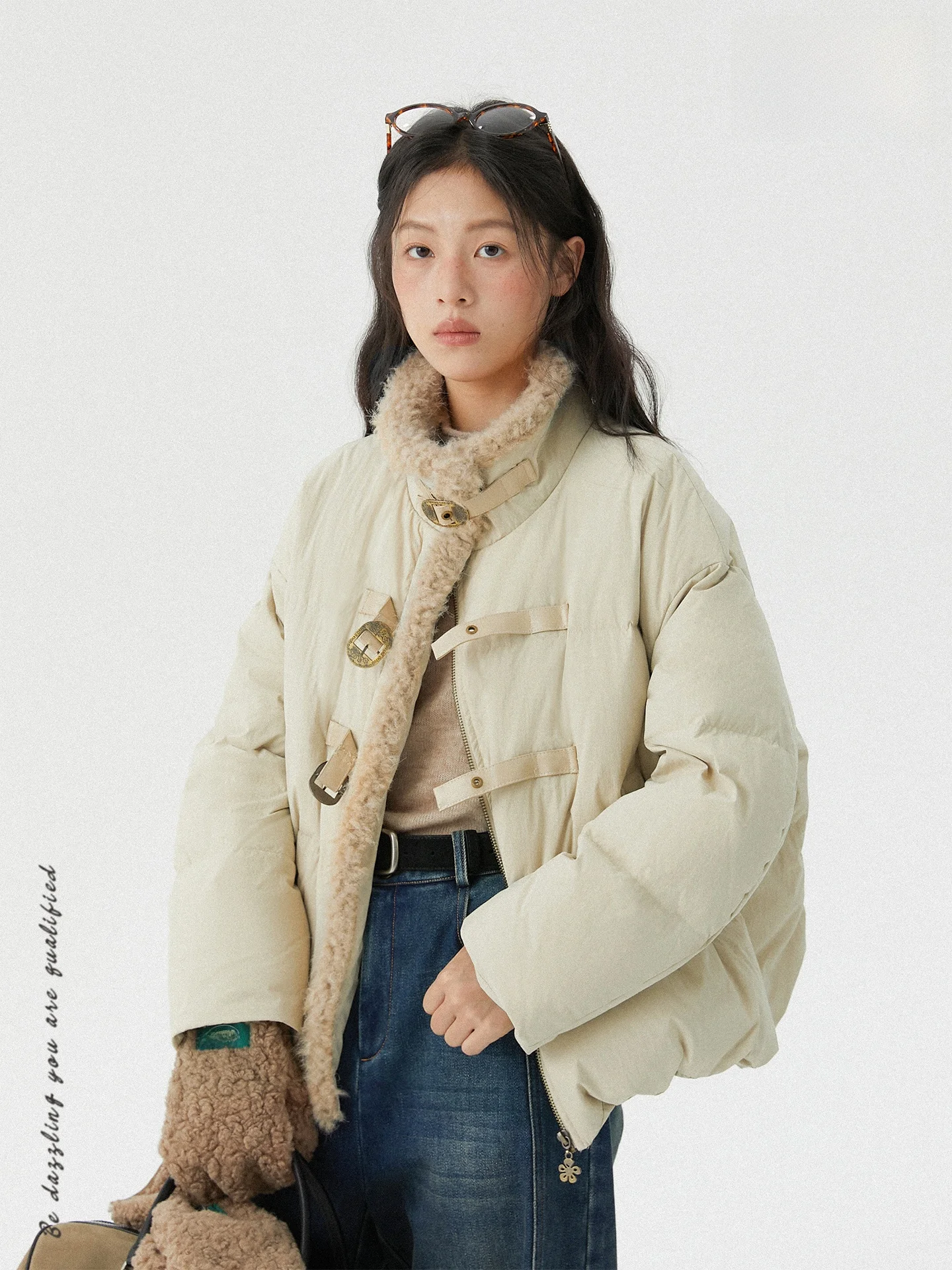 

Женская укороченная пуховая куртка Nesoulum с воротником-стойкой, свободного кроя, винтажная, новая коллекция National Stand