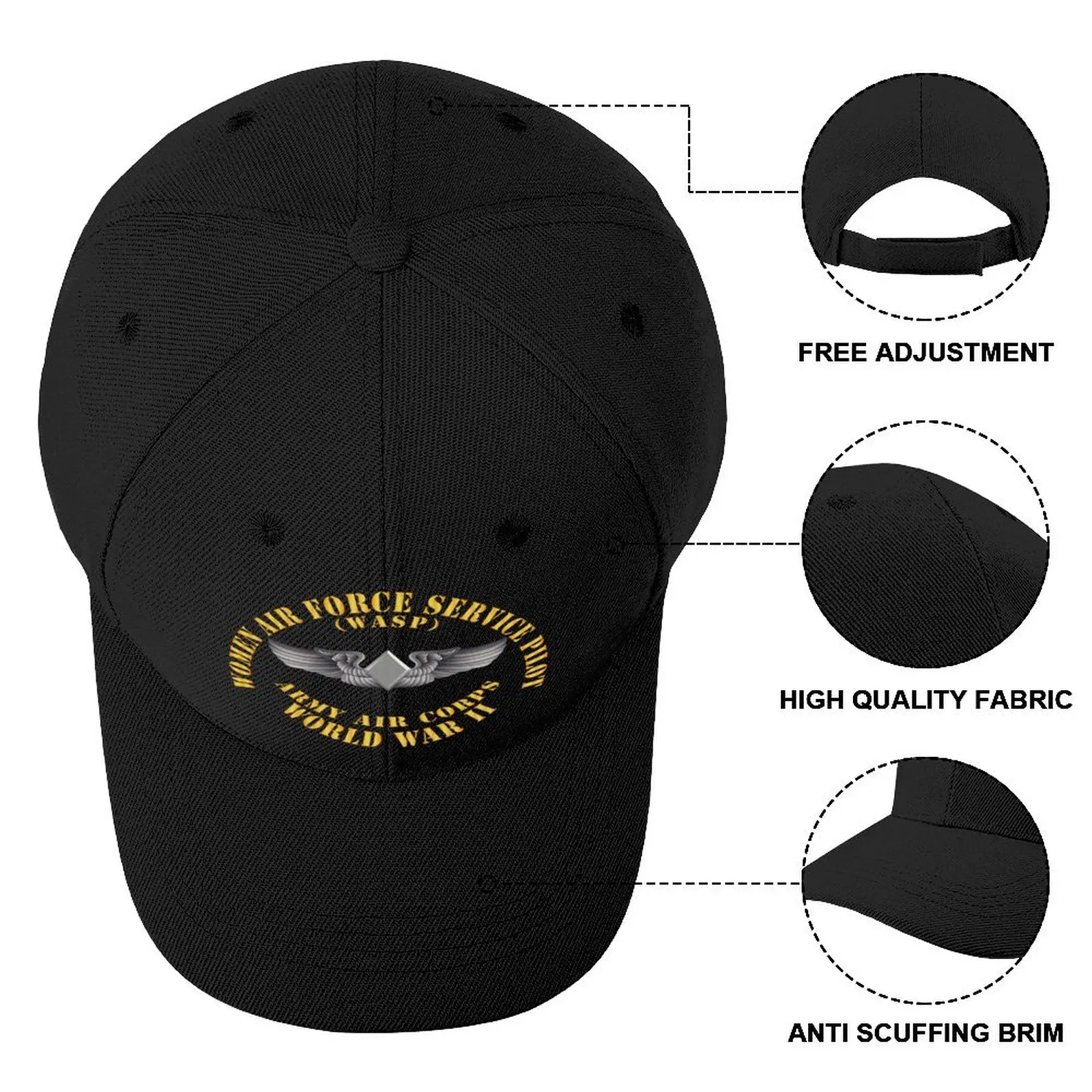 AAC - WASP Wing (Women Air Force Service Pilot) Baseball Cap Luxury Man Hat Fashion Beach Cosplay Hats For Men Women\'s
