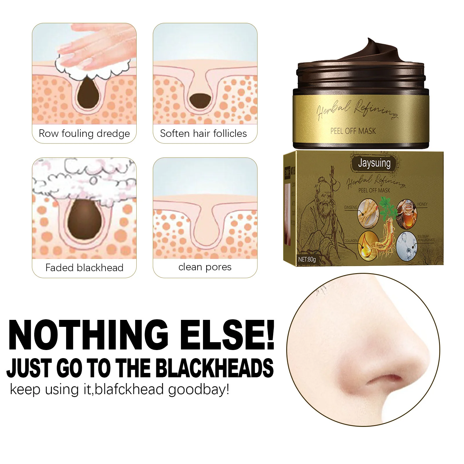 Anti Blackheads Mask Pores Shinking Oil Control Lightening Dullness Wrinkle Removal Blackheads Adsorption Tearing Facial Mask