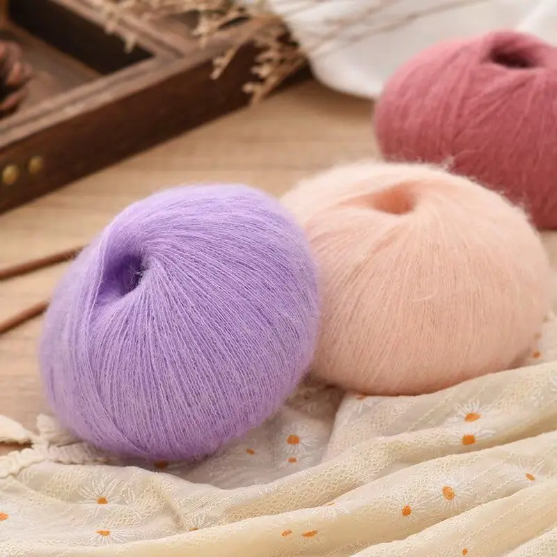 25g Mohair Cashmere Knitting Yarn Fluffy Knitted Wool Crochet Yarns DIY Sweater Shawl Scarf Hat Weaving Thread Sewing Supplies