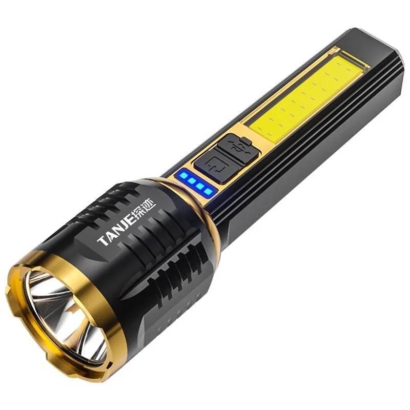 Probe LED Mini Household USB Charging Zoom Flashlight Long Range Strong Light Portable Durable Rechargeable Outdoor