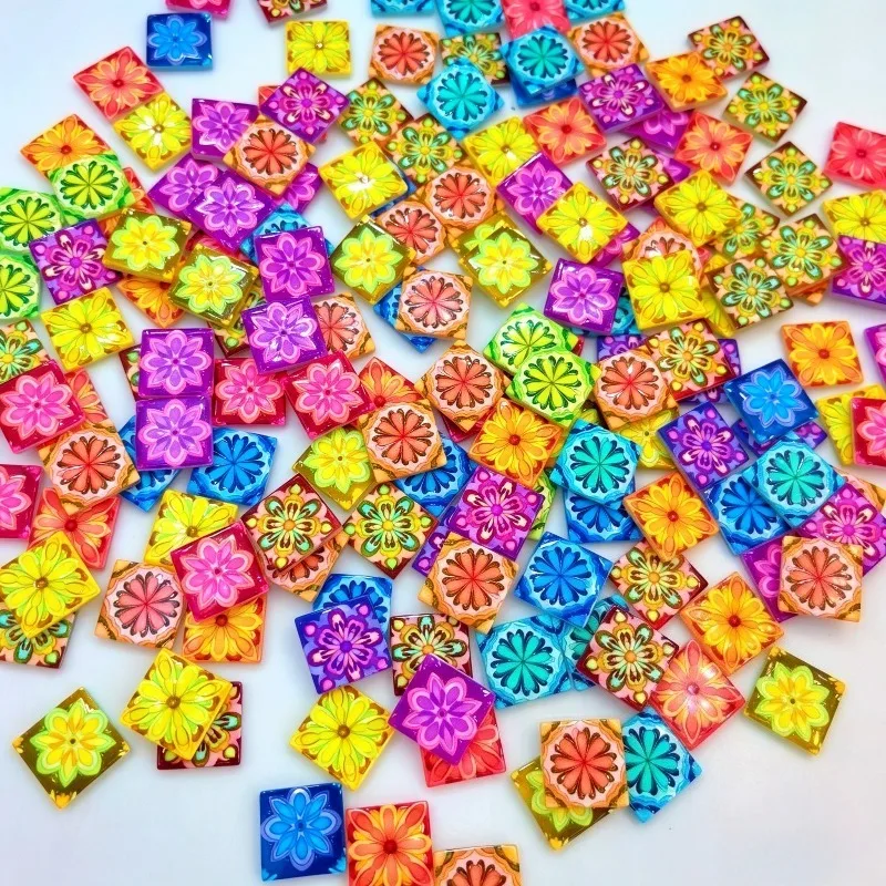 150g DIY Glass Mosaic Decorative Pieces 3D Beautiful Mosaic Tiles in Various Colors And Patterns for Home Decor And Handcrafts