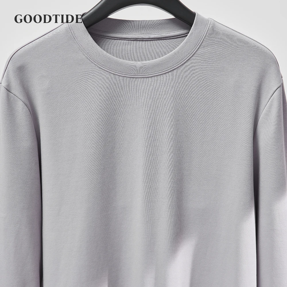 

Spring Autumn Men's Solid Color Loose Long Sleeve T-shirt O-neck Basic Top Bottomed Shirt Casual Tshirt Man Female Pullover