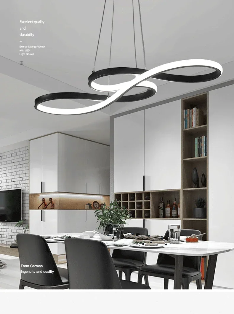 

Modern Led Chandelier Ceiling Pendant Lamp For Kitchen Living Dining Room Bar Table White Design Suspension Hanging Light