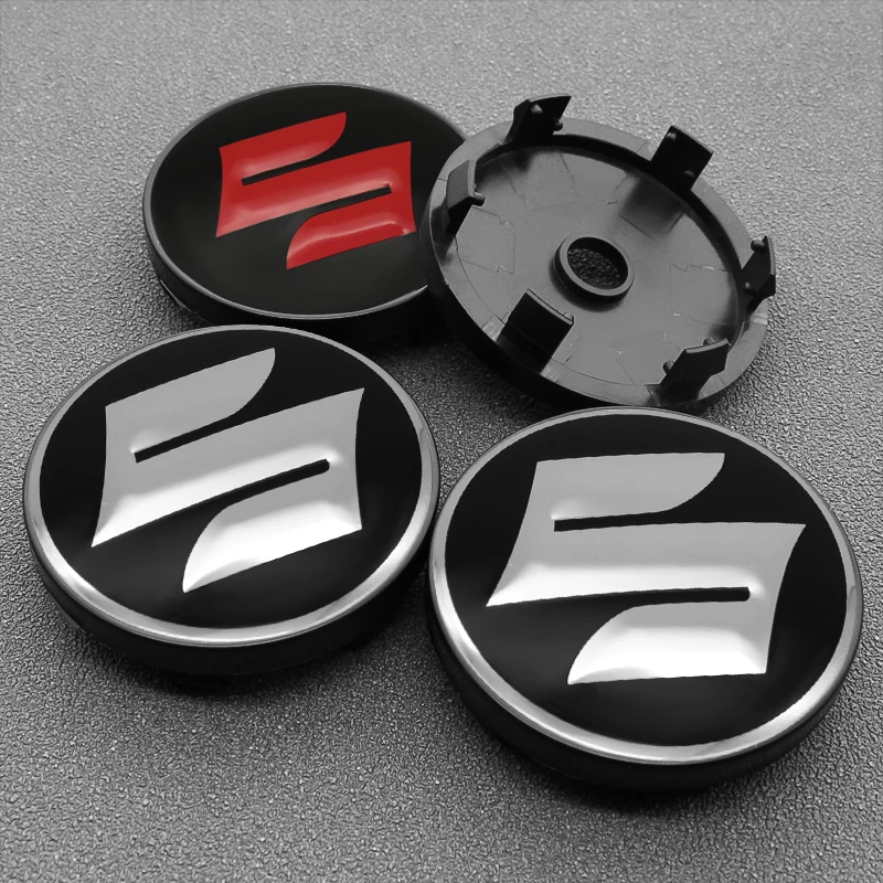 4pcs 60MM Car Styling Center Wheel Caps Hub Rim Cover Sticker Emblem For Suzuki Sx4 Alto Grand vitara swift JIMNY Tyre Cap Badge