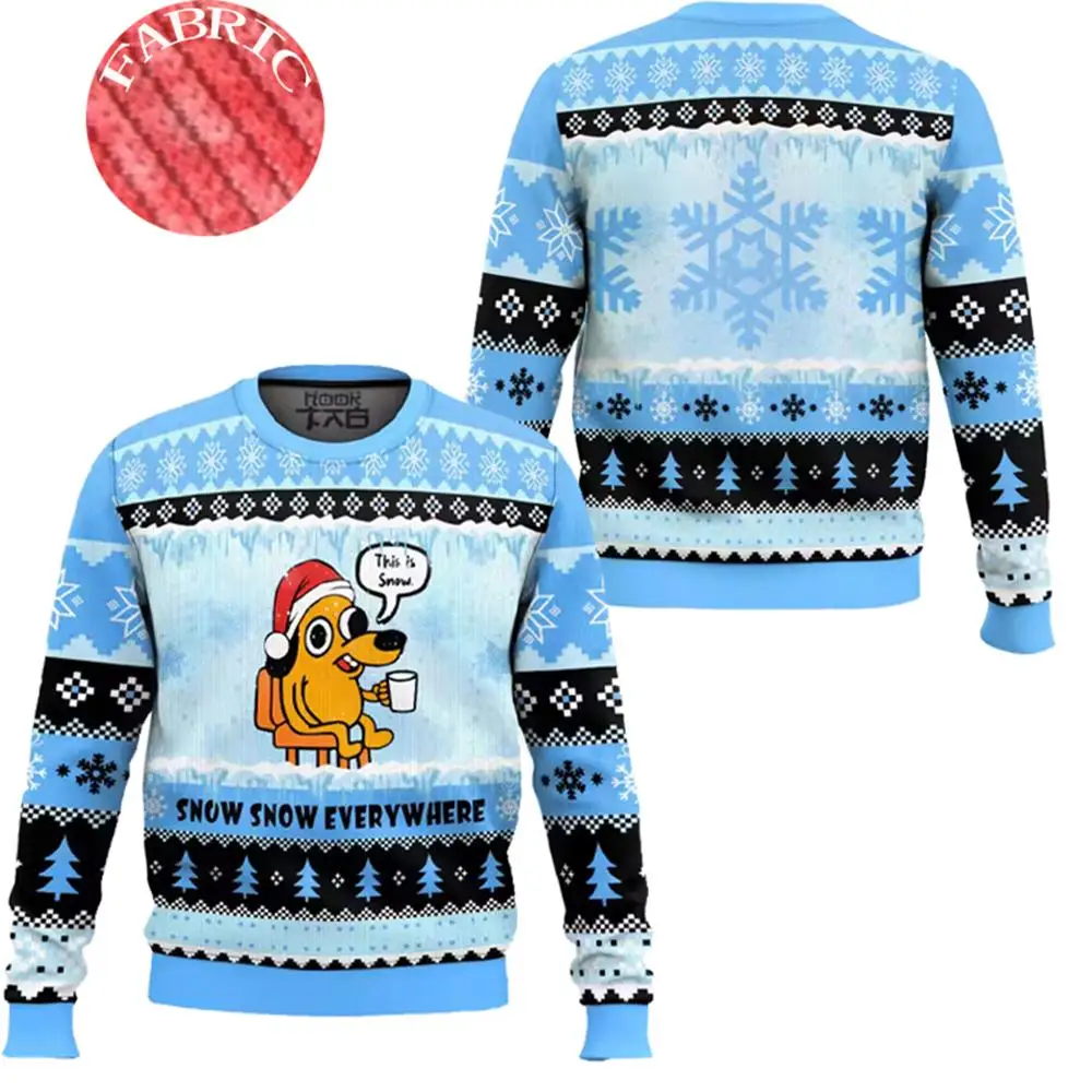 

This Is A Fine-meme Christmas Ugly Sweater 2026 New Year Fashion Casual Pullover Men's And Women's Christmas Jersey Gift