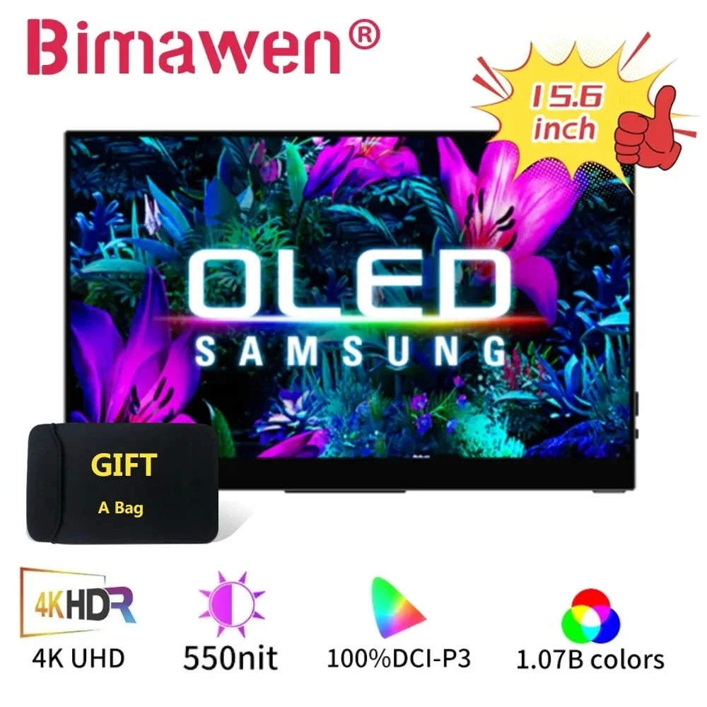 Bimawen 15.6 Inch 4K OLED TouchScreen Portable Monitor With Type-C