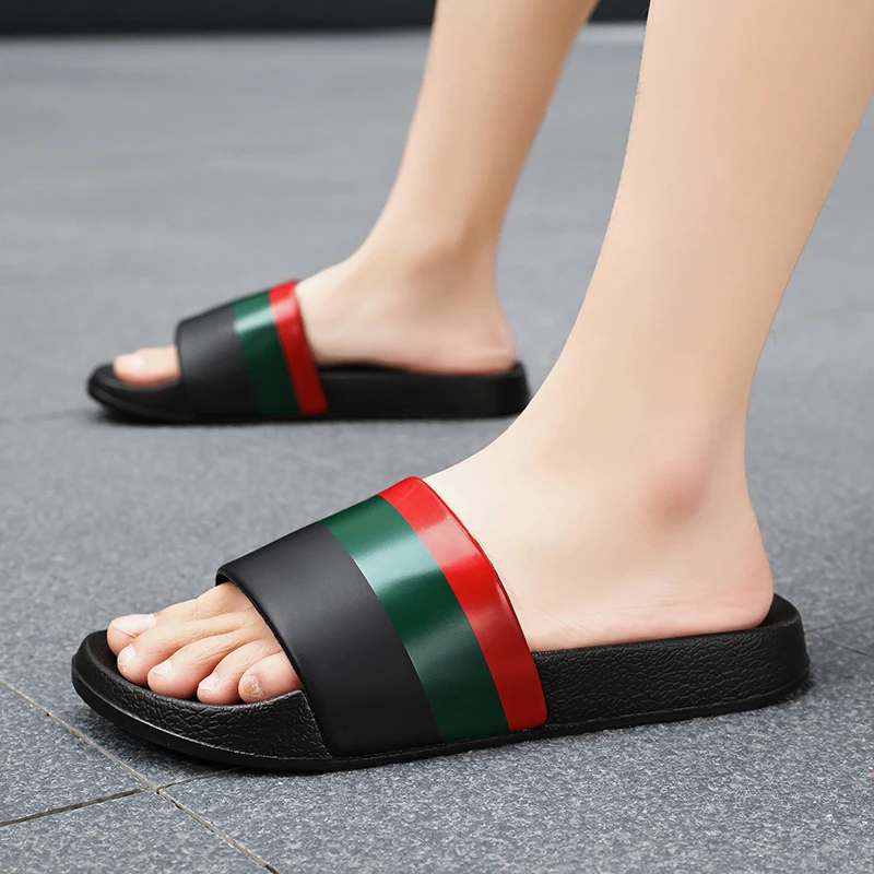 Männer und Frauen Paare rutschfeste farblich passende Hausschuhe Sommer Outdoor große Strandsandalen – Detail 5