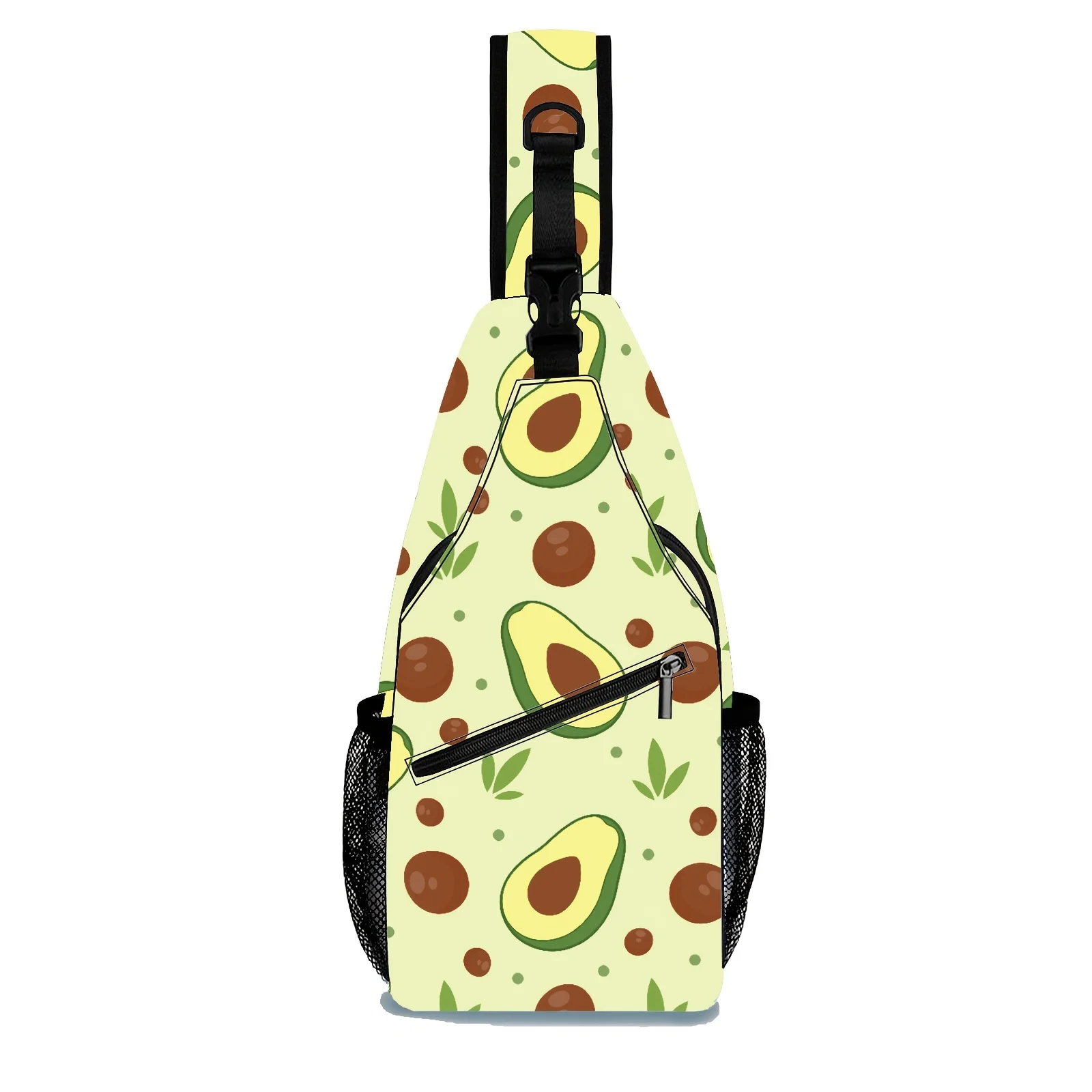 1pc of Stylish and  Adjustable Men's Bow Tie Fresh Avocado All-over Print Crossbody Chest Bag Simple and Lightweight