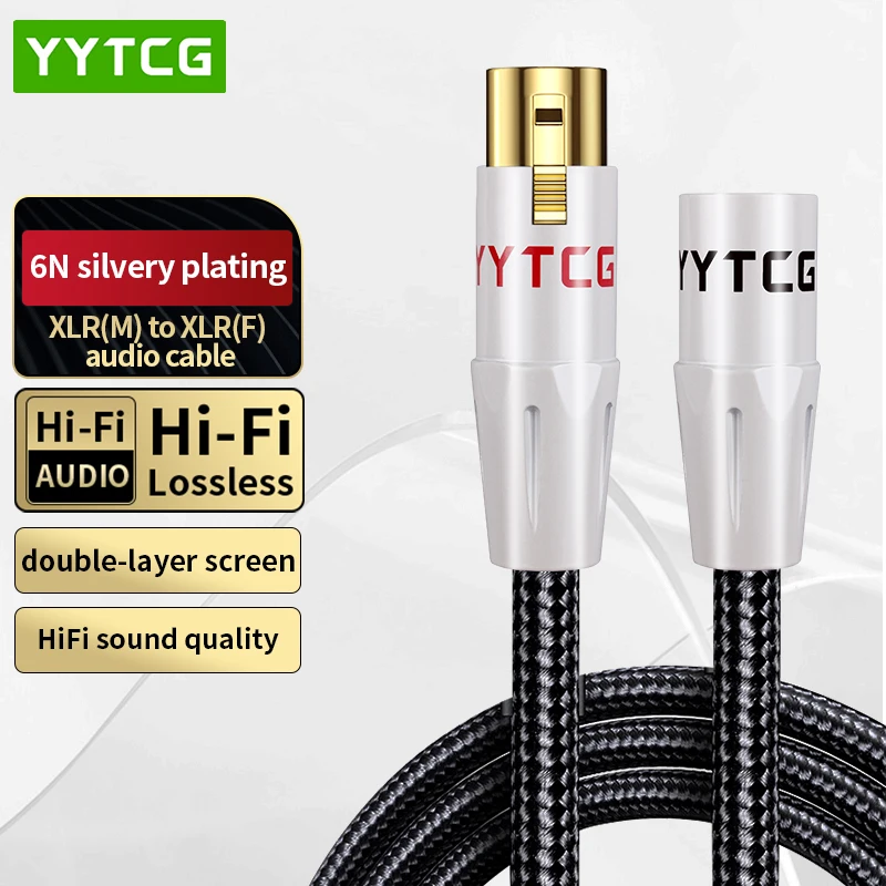 XLR-Stecker auf Buchse, symmetrisches Mikrofonkabel für Mikrofon, Mixer, Aufnahmestudio, hochwertiger Klang, professionelles Audiokabel