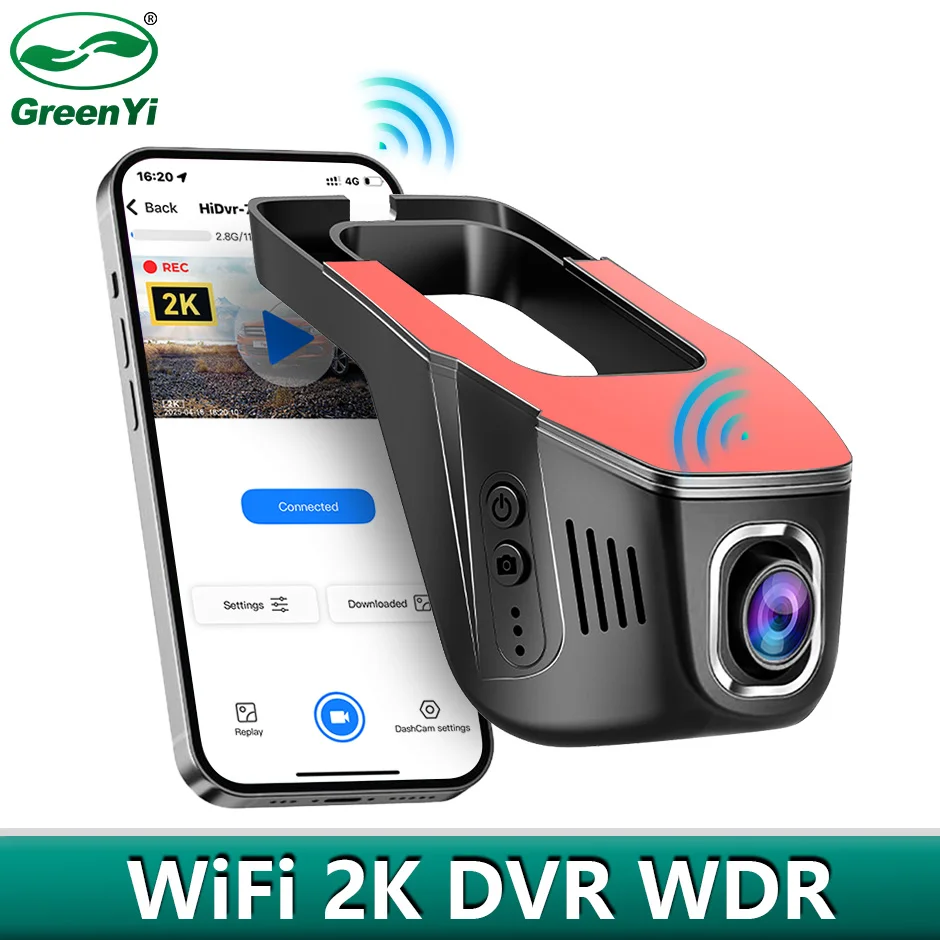 GreenYi 5G WiFi 2K Full HD Dash Cam Car DVR Driving Video Recorder 24H Parking Monitor Night Vision Loop Recording For All Cars