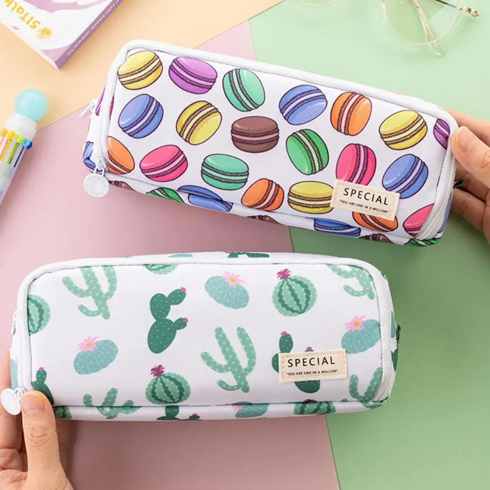 Stationery Storage Pencil Box Pouch Delicate Pattern Large Capacity 5 Stylish Styles Multi-Layer Pencil Case School Supplies