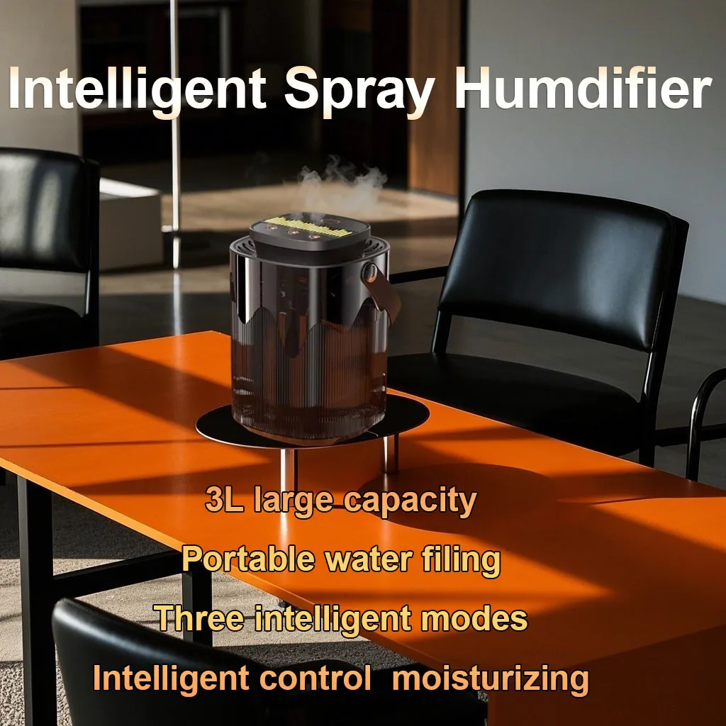 

New Style 3L Three Spray Humidifier Atomizer USB Large Capacity Home Mute Bedroom Office Night Light Plug-in/charge Humidifier