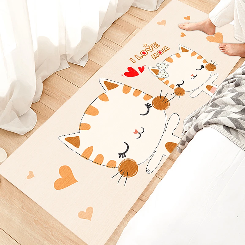 Ins Wind Cartoon Bedside Carpet Bedroom Room Girl Bay Window Bed Small Floor Mat Before Getting Out of Bed Machine Washable