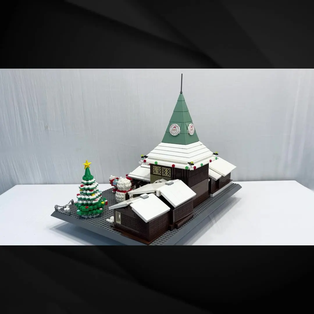 Kit de bloques de construcción de oficina de Papá Noel creativo, 2180 Uds., casa Modular MOC, juegos de ladrillos, regalos de Navidad para adultos y niños, Juguetes DIY