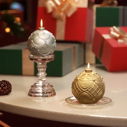Nicole Christmas Bauble Light Silicone Mould Round Ball Christmas Form for Candles Xmas Ornament Candle Making Supplies