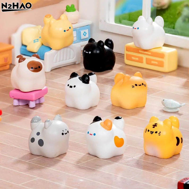 Cartoon Cat Figurines Miniatures Cute DIY Handicraft Mini Cat Ornament Resin Crafts Kitten Statue Micro Landscape Ornaments