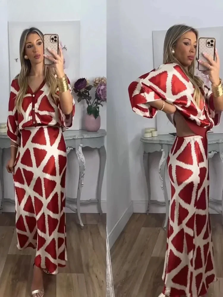 Casual Print Skirt … - image