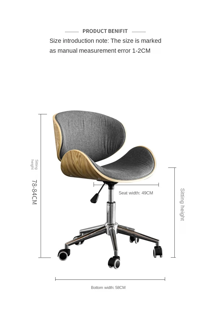 Solid Wood Office Chair Creative Bedroom Furniture Computer Chair Household Study Student Lifting Rotating Pulley Office Chairs