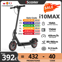 iScooter i10max Electric Scooter 96KM Max Range 45km/h Max Speed 10 Inch Tire 48v 18Ah 750W Foldable Mobility Scooters With App