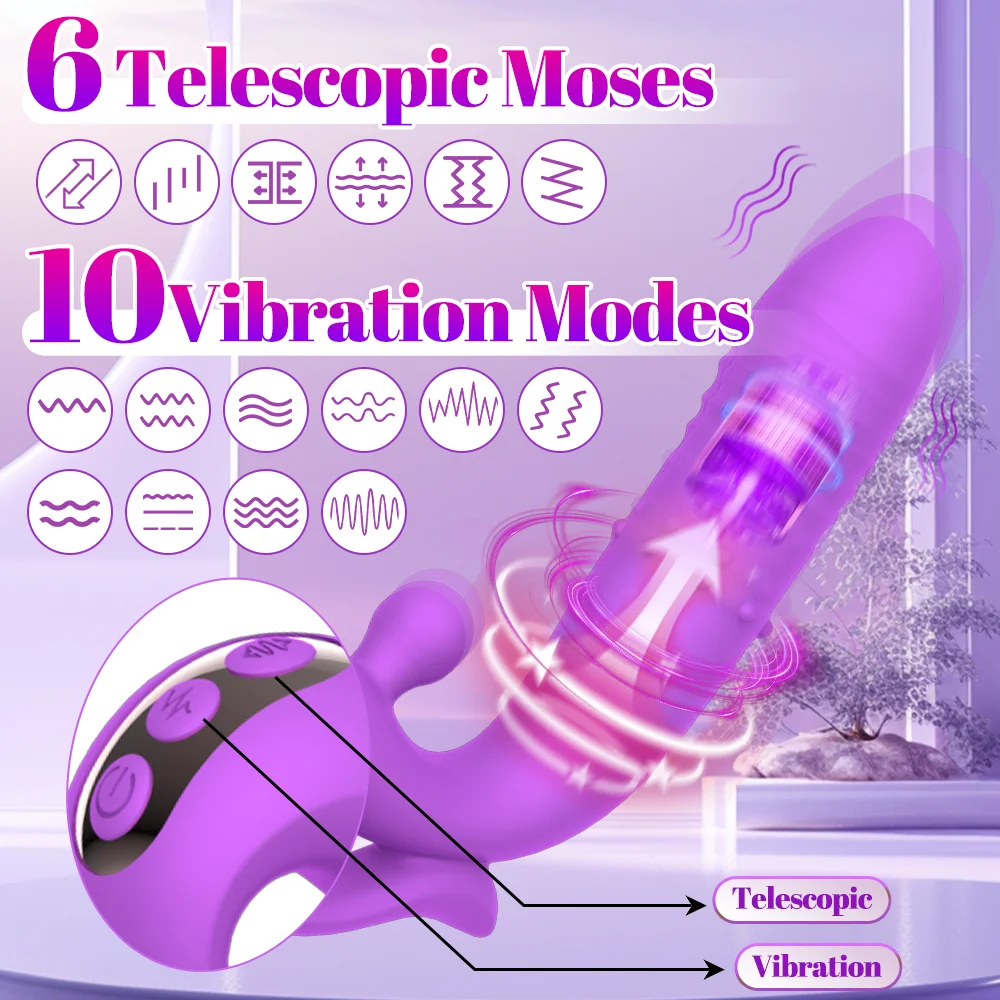 Telescopic Beadwork Vibrator Clitoral G-Spot Stimulation Dildo Female Masturbator Sexmachine For Women Adult Sex Toy Joinjjtoy