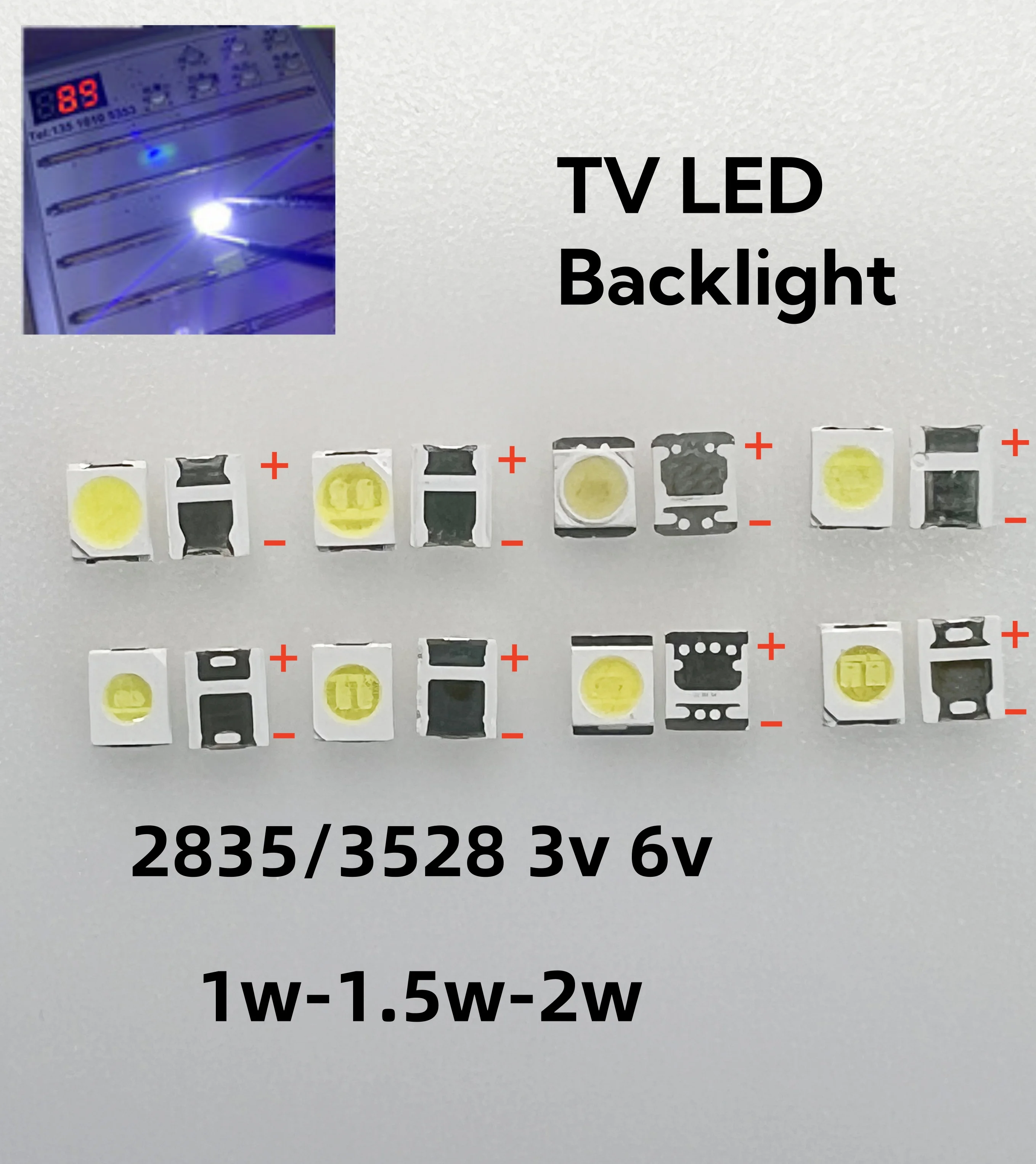 1000 قطعة 2835 3528 إصلاح LED LCD إضاءة خلفية للتلفاز الخرز MX سيول JF 1 واط-2 واط 3 فولت 6 فولت الضوء الأبيض البارد شائع الاستخدام