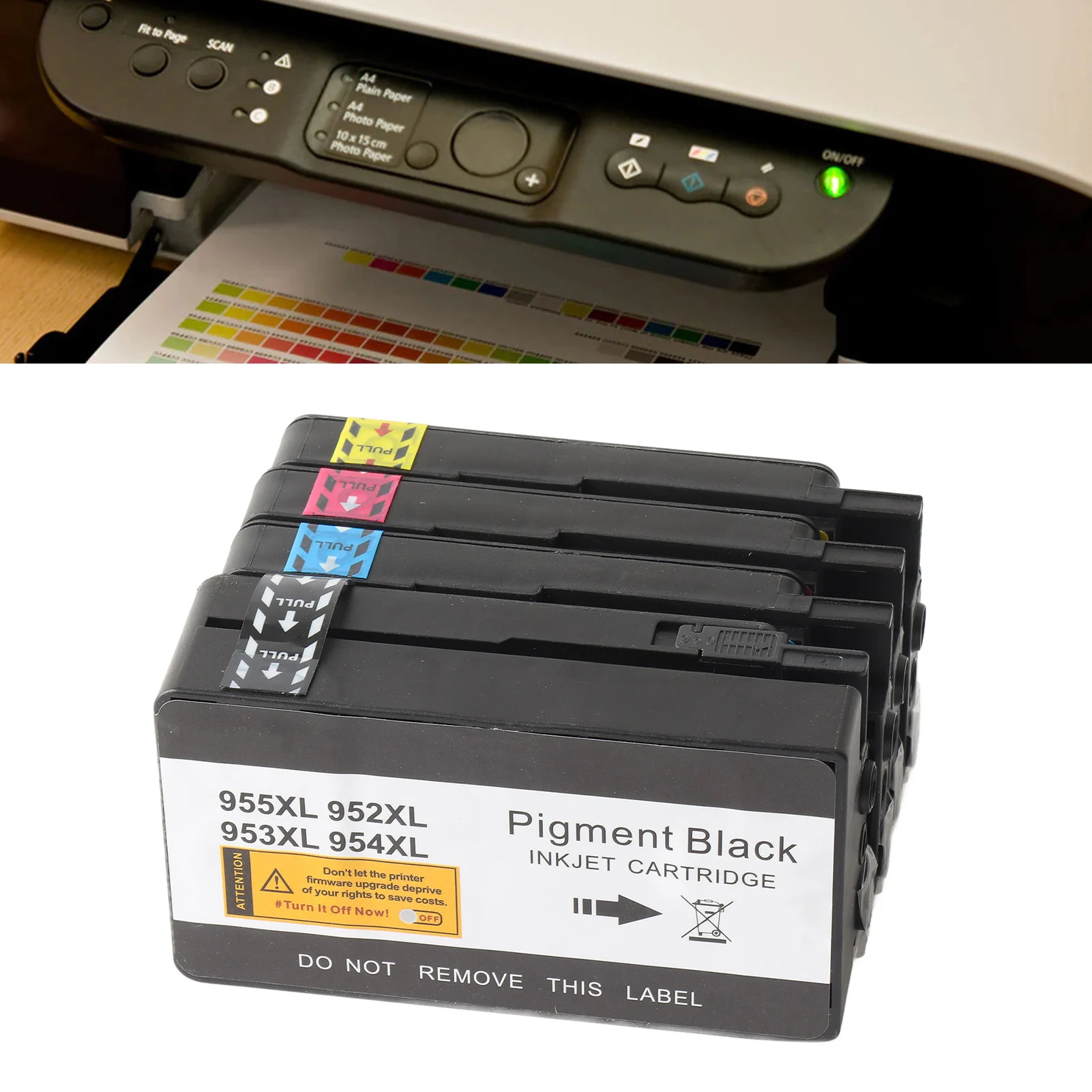 Printer Cartridge Printer Ink Cartridge Fluent Printing Smart Chip Practical BK C M Y Ink Cartridge for OfficeJet Pro 8210