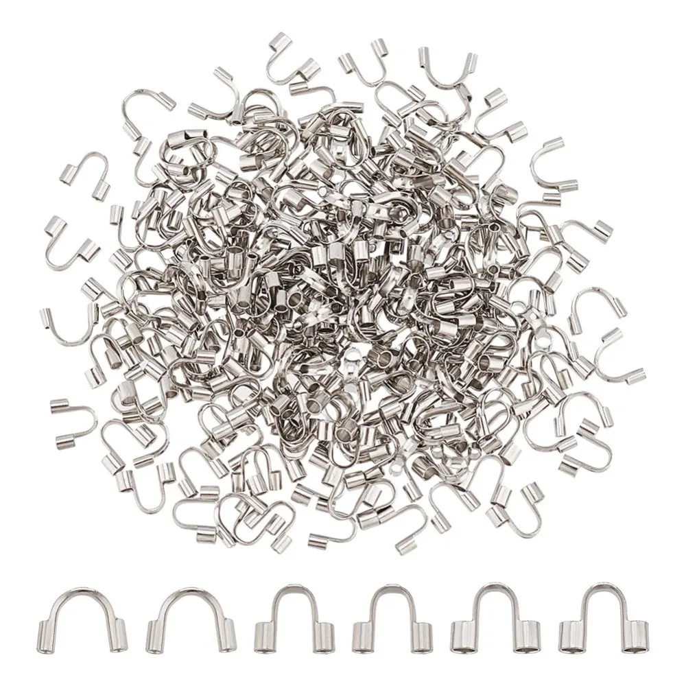 

300pcs 304 Stainless Steel Wire Guardian 3 Different Sizes Loop Guardian U-Shaped Wire Guard Loops Wire Cable Thread Protectors