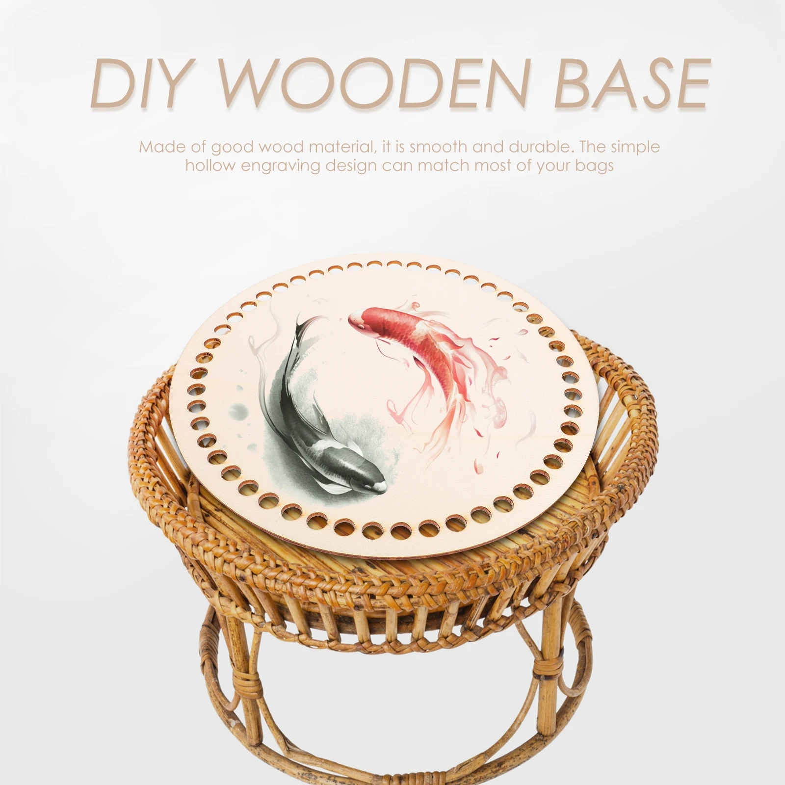 

2Pcs Natural Wooden Bag Bottom Circle Solid Basket Base Crochet Wood Shaper Pad DIY Craft Material for Handbag Shoulder