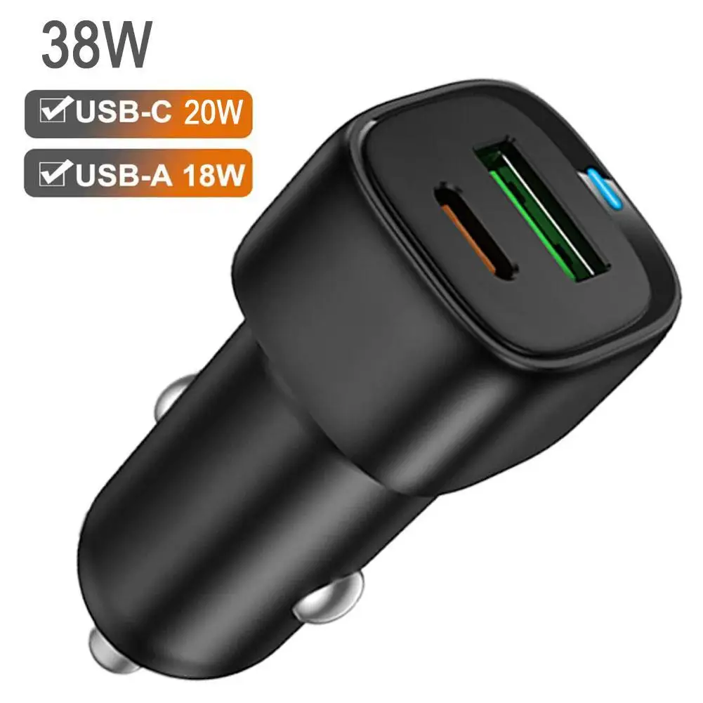 

Автомобильное зарядное устройство USB Type-C 38 Вт для быстрой зарядки телефона, адаптер для прикуривателя ﻿