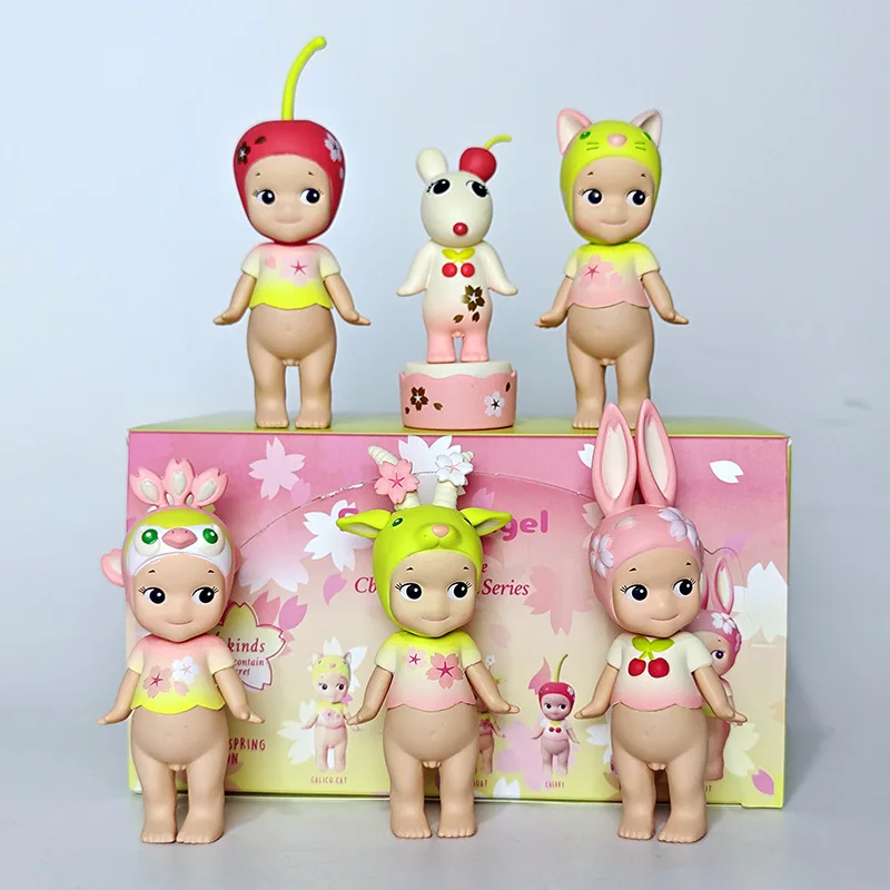

Boxed 6pcs/set sonny angel Cherry blossom pink kawaii Action Figures PVC Model ornament decoration Toys doll Christmas gifts