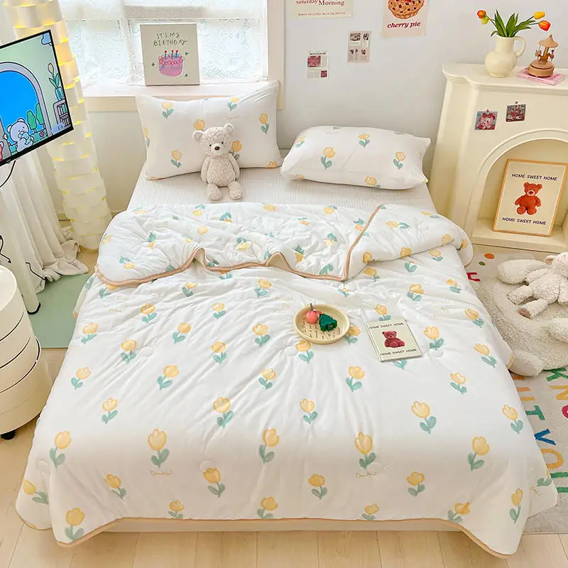 Fashion Cotton Summer Quilted Quilts Double Cool Air-conditioning Comforter Office Recliner Nap Soft Blanket Bedspreads