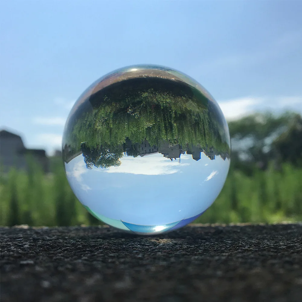 Transparent Clear Glass Crystal Ball Healing Lucky Sphere Photography Photo Props Home Decor Gifts Ornaments Outdoor Decoration