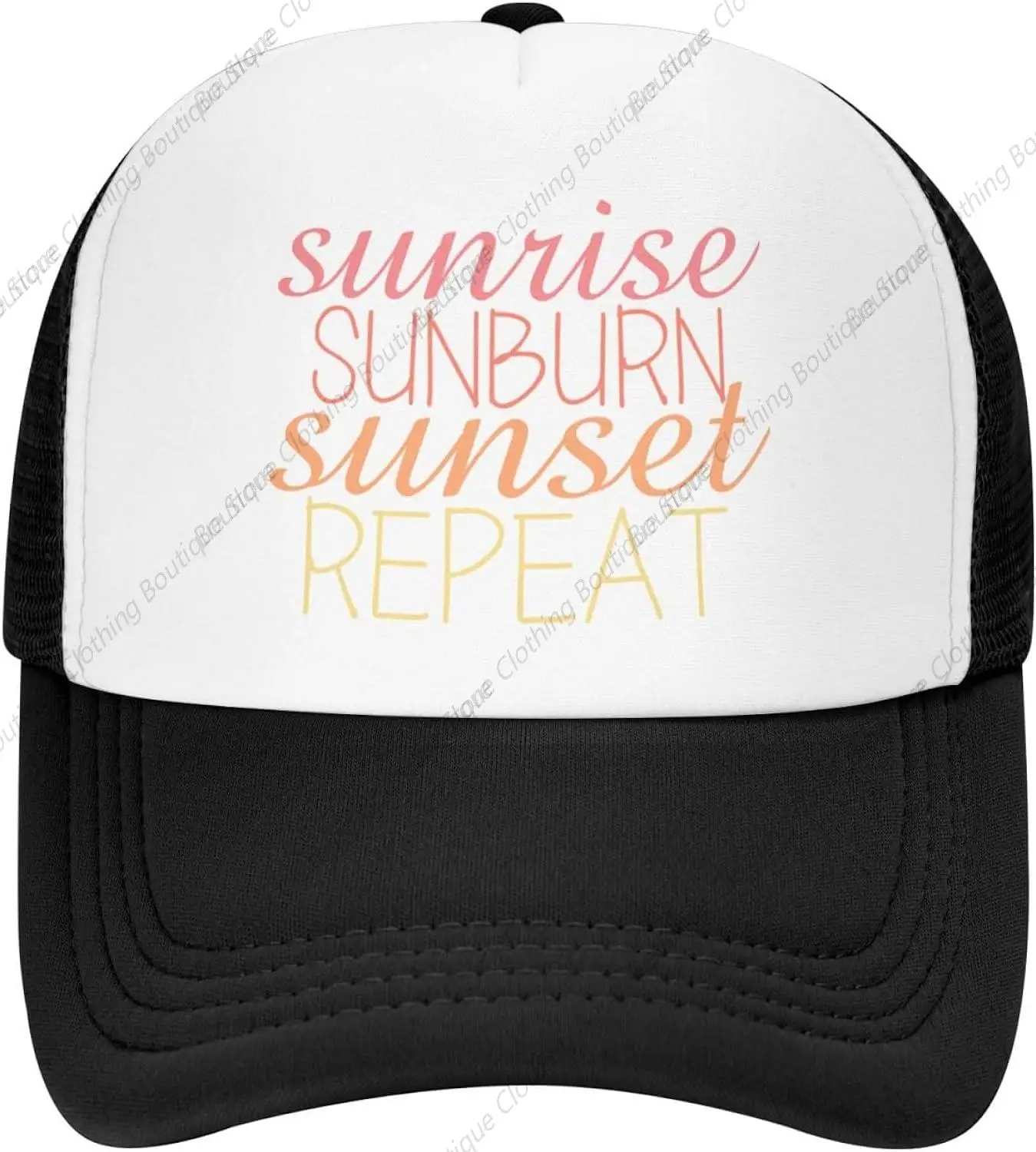 

Trucker Hat Summer Vacations Beach Gifts Baseball Hats Trendy Sunrise Sunburns Sunset Repeats Cool