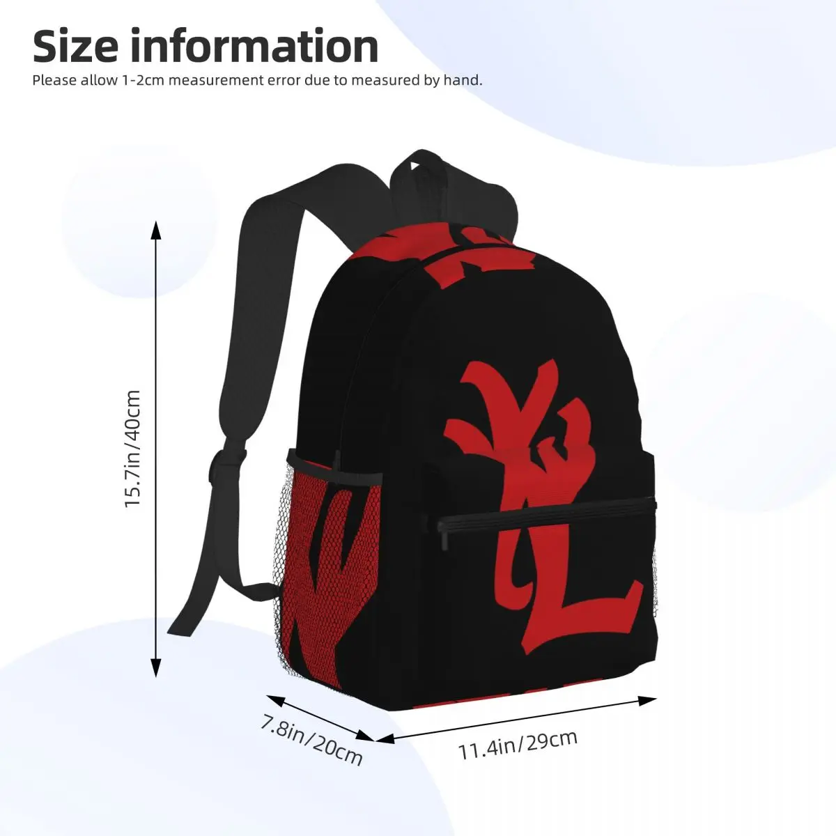 Rapper Playboi Carti YVL Red Logo Student Backpack School Bag Hiking Travel Daypack for Boys Girls Bookbag Shoulder Bags