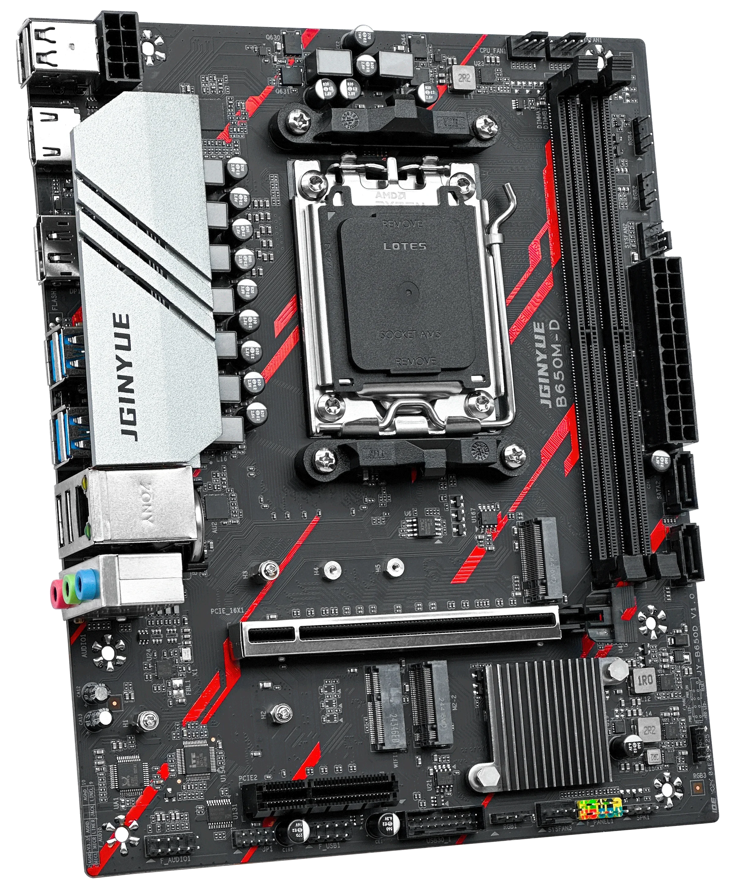 JGINYUE B650 Motherboard AMD Ryzen 5 7500F Processors AM5 2*16GB DDR5 RAM Support M.2 NVME ARGB B650M-D Micro-ATX Motherboard