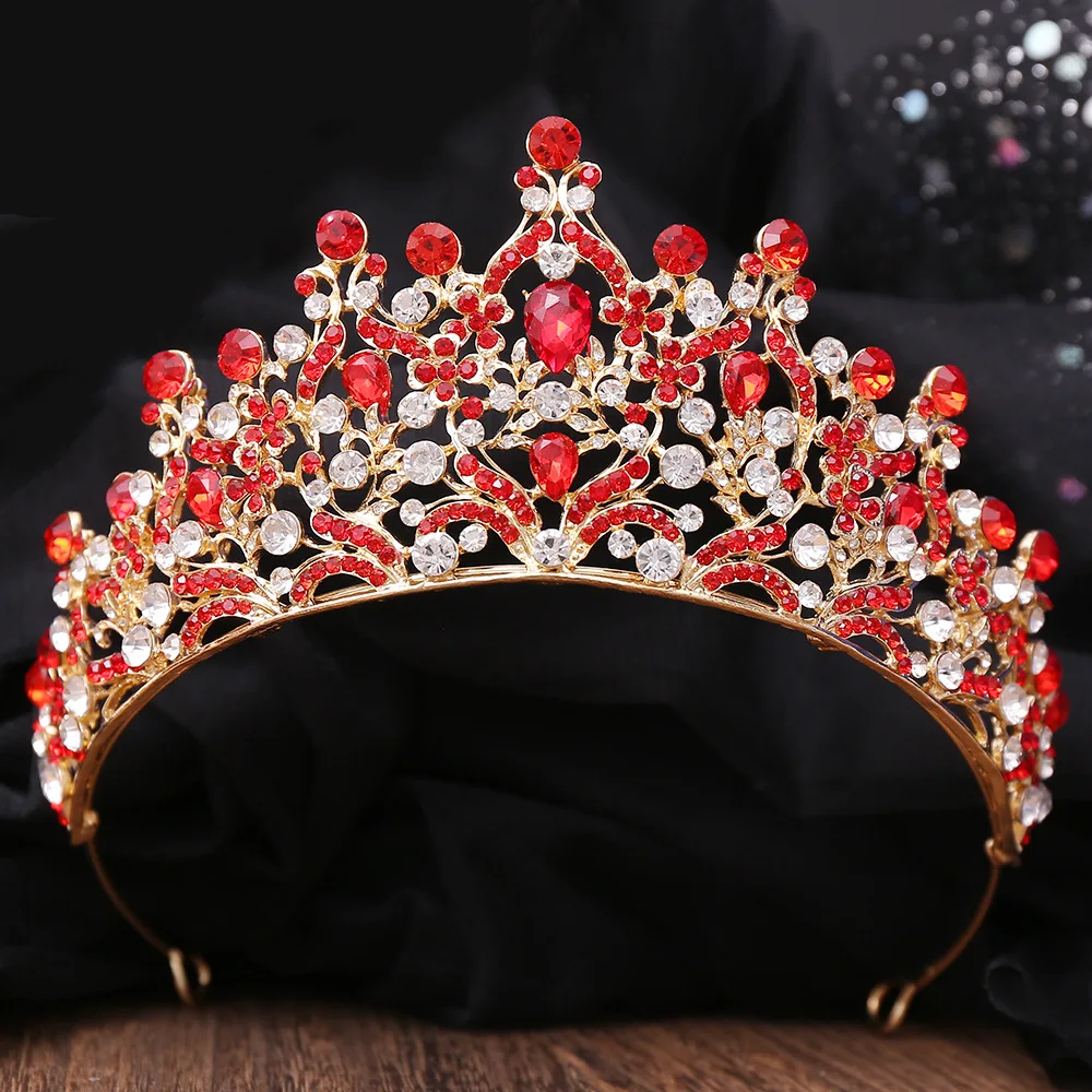 

New Cross border Bridal Crown from Europe and America, High end Water Diamond Leaf Wedding Dress, Crown Headpiece, Premium Alloy