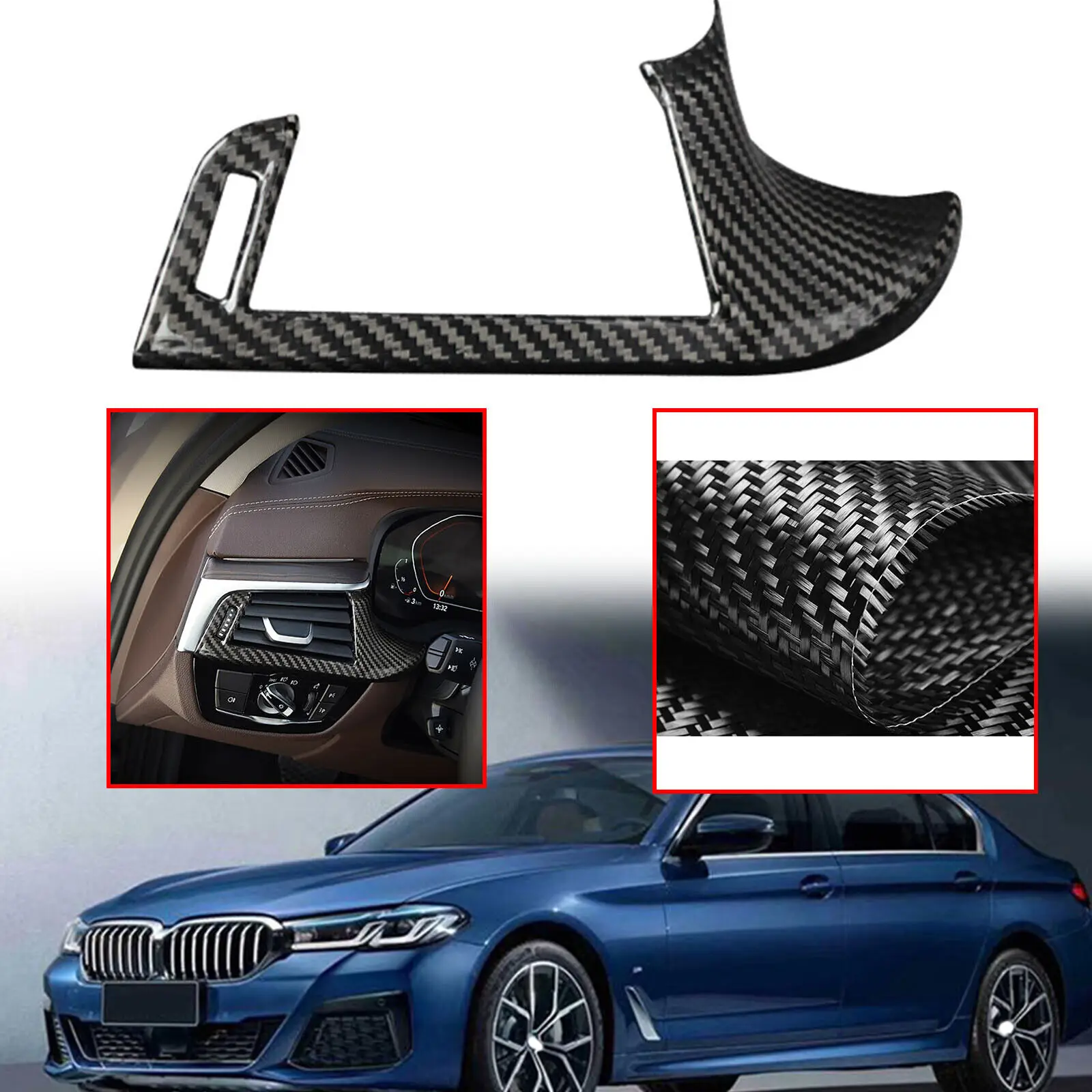 

Steering Wheel Side Air Outlet Cover For BMW 5 Series G30 2016-2021 Carbon Fiber