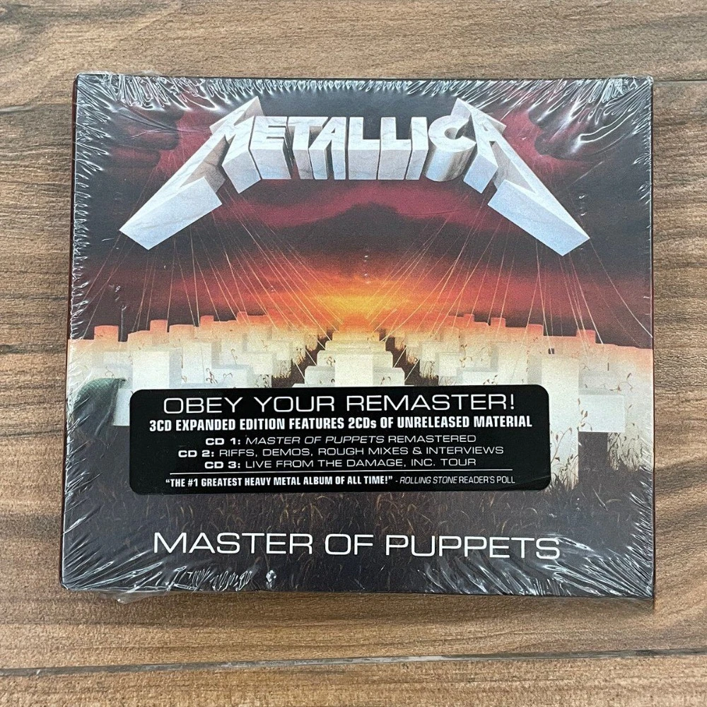 

Metallica Master Of Puppets 3CD Remastered Expanded Edition, классический трэш-метал, демо-версии, концертные записи, абсолютно новый, в запечатанной упаковке.