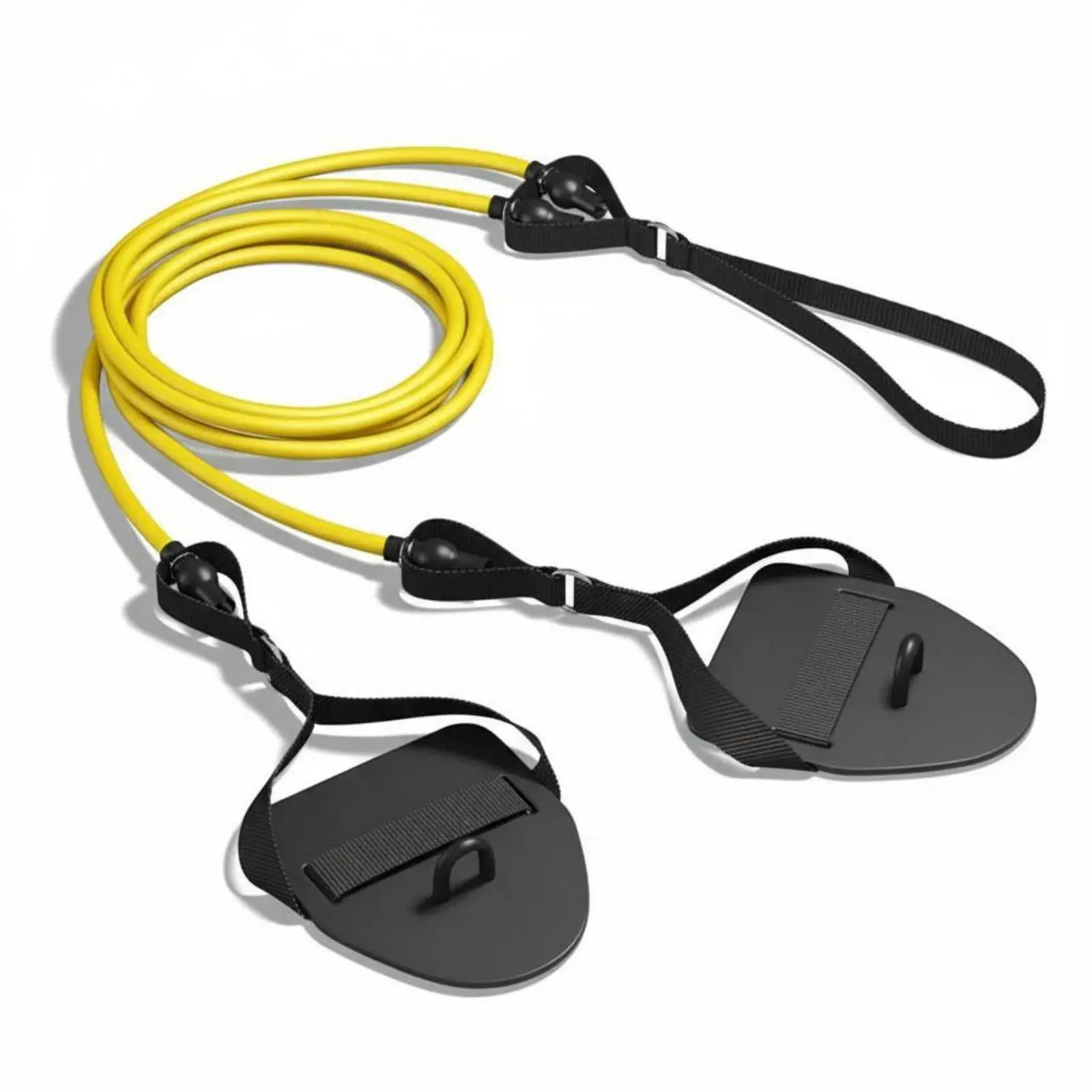 Swimming Resistance Band with Hand Paddles Swim Stroke Training Bands Detachable Handles Land Swim for Swimmers, Competitive