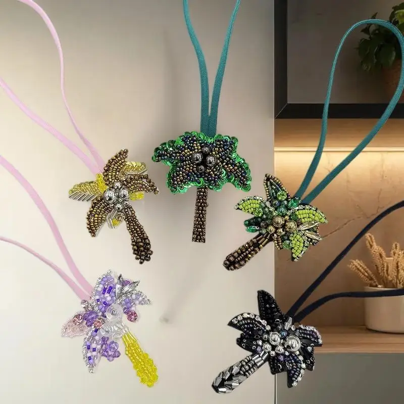 ثلاثية الأبعاد اليدوية الترتر حجر الراين الديكور شجرة جوز الهند حبل معلق كريستال التصحيح حقيبة يد الملابس DIY بها بنفسك الديكور الحبل زين