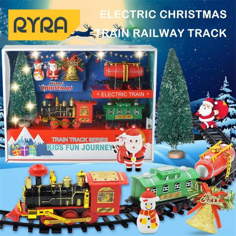 

Electric Train Set Dynamic Sound Durable For 3 Years Old And Above Burr-free Birthday Gift Christmas Rail Car Battery Powered