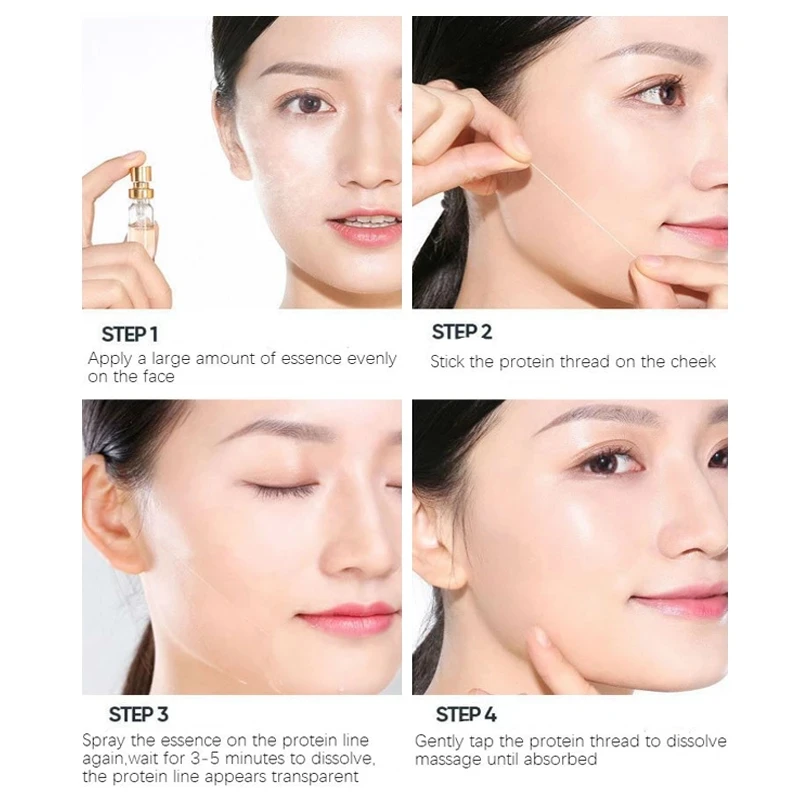 Face Filler Absorbable Collagen Protein Thread Face Lift Plump Silk Fibroin Line Carving Anti Aging Essence Face Serum Set