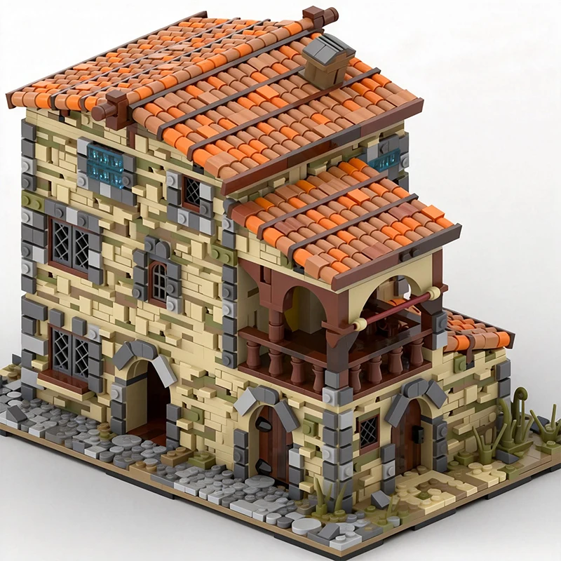 2926 PCS 구조 조립식 이탈리아 옛날 주택 MOC 맞춤형 모듈식 빌딩 블록 브릭 디자인 기술 DIY 소년 축제 장난감 선물