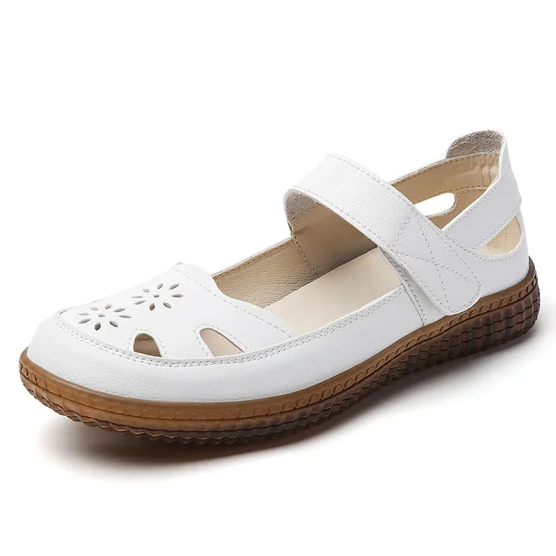 

New Women'S Loafers 100% Genuine Leather Flat Shoes, Casual Shoes, Fashionable And Casual Women'S Shoes, Sandals, Large Size